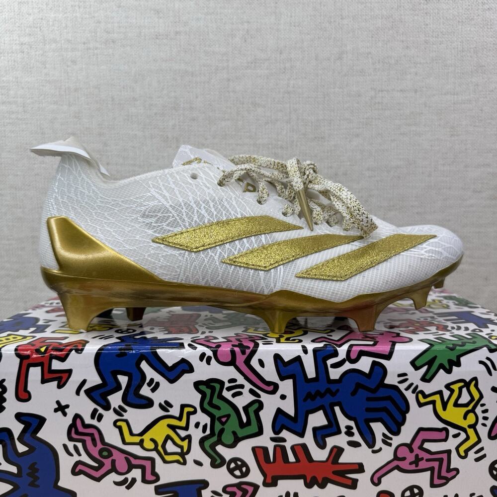 adidas adizero Electric Men's JH6254 Soccer Cleats White/Gold Size 5/Women 6.5